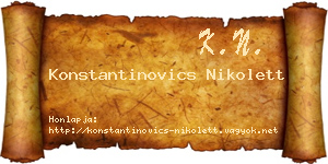 Konstantinovics Nikolett névjegykártya